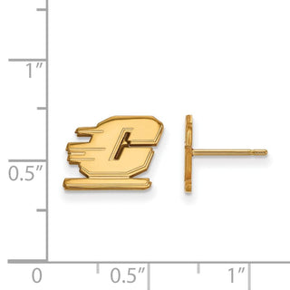 14k Gold LogoArt Central Michigan University Letter C Extra Small Post Earrings
