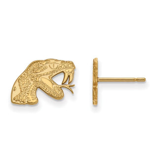 10k Gold LogoArt Florida A and M University Rattler Extra Small Post Earrings