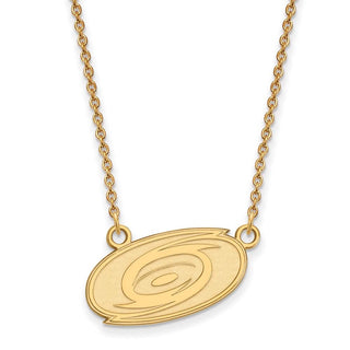 10k Gold NHL LogoArt Carolina Hurricanes Small Pendant 18 inch Necklace