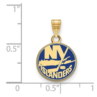 Sterling Silver Gold-plated NHL LogoArt New York Islanders Small Enameled Pendant