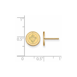 14k Gold NHL LogoArt Winnipeg Jets Extra Small Post Earrings