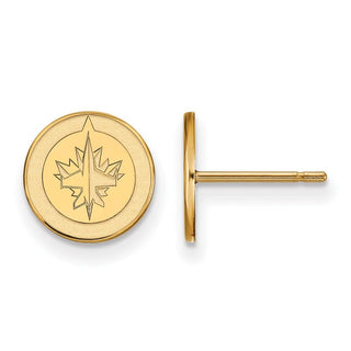 14k Gold NHL LogoArt Winnipeg Jets Extra Small Post Earrings