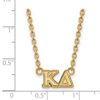 Sterling Silver Gold-plated LogoArt Kappa Delta Sorority Greek Letters Medium Pendant 18 inch Necklace
