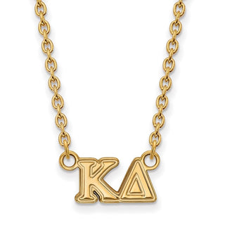 Sterling Silver Gold-plated LogoArt Kappa Delta Sorority Greek Letters Medium Pendant 18 inch Necklace