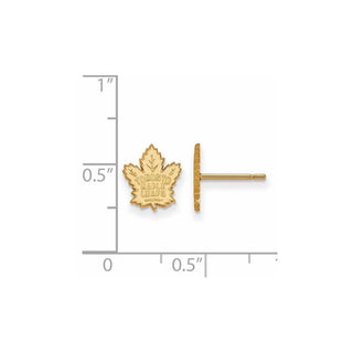 14k Gold NHL LogoArt Toronto Maple Leafs Extra Small Post Earrings