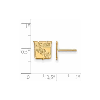 14k Gold NHL LogoArt New York Rangers Extra Small Post Earrings