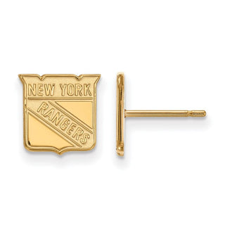 10k Gold NHL LogoArt New York Rangers Extra Small Post Earrings
