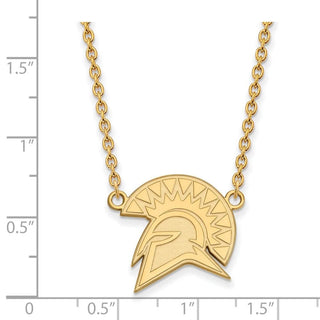 14k Gold LogoArt San Jose State University Spartan Large Pendant 18 inch Necklace