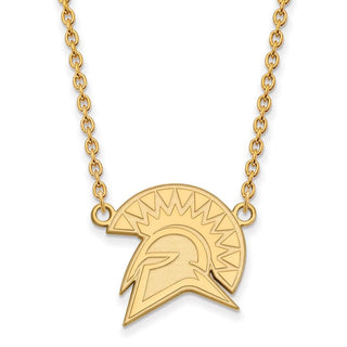 14k Gold LogoArt San Jose State University Spartan Large Pendant 18 inch Necklace