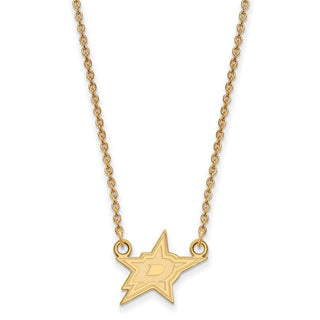14k Gold NHL LogoArt Dallas Stars Small Pendant 18 inch Necklace