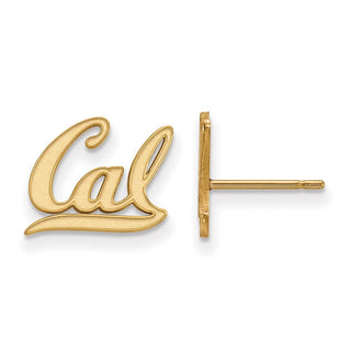 Sterling Silver Gold-plated LogoArt University of California Berkeley Extra Small Post Earrings