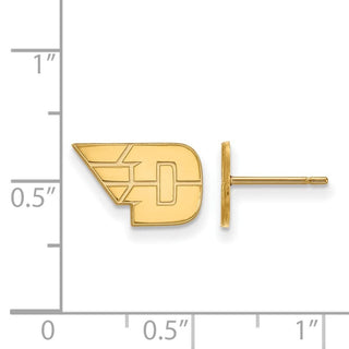 Sterling Silver Gold-plated LogoArt University of Dayton Extra Small Post Earrings
