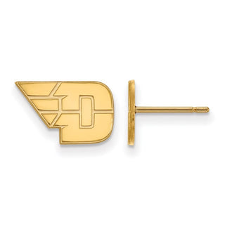 Sterling Silver Gold-plated LogoArt University of Dayton Extra Small Post Earrings