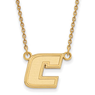14k Gold LogoArt University of Tennessee at Chattanooga Letter C Small Pendant 18 inch Necklace