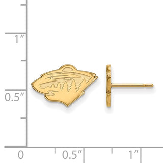 14k Gold NHL LogoArt Minnesota Wild Extra Small Post Earrings