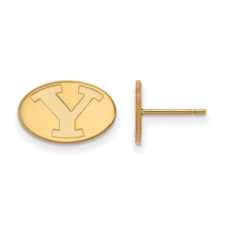 Sterling Silver Gold-plated LogoArt Brigham Young University Letter Y Extra Small Post Earrings