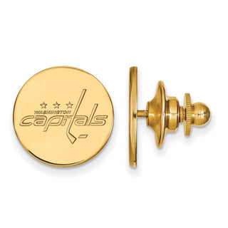 Sterling Silver Gold-plated NHL LogoArt Washington Capitals Lapel Pin