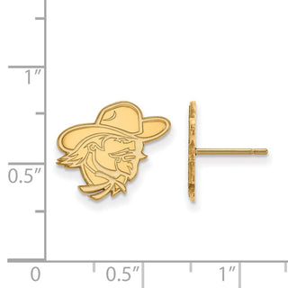 Sterling Silver Gold-plated LogoArt Eastern Kentucky University E-K-U Small Post Earrings