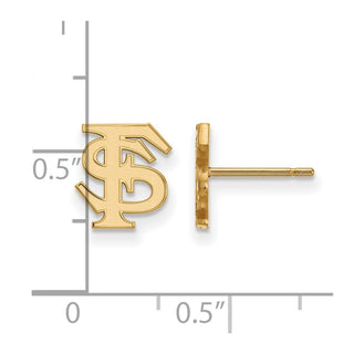 14k Gold LogoArt Florida State University F-S Extra Small Post Earrings