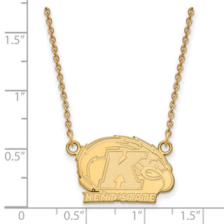 10k Gold LogoArt Kent State University Small Pendant 18 inch Necklace