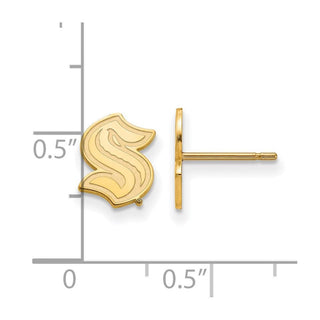 10k Gold NHL LogoArt Seattle Kraken XS Post Earrings