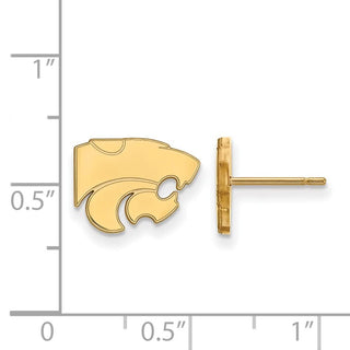 10k Gold LogoArt Kansas State University Wildcat Extra Small Post Earrings
