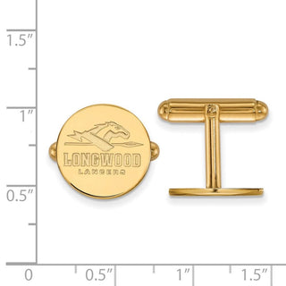 Sterling Silver Gold-plated LogoArt Longwood University Lancers Cuff Links