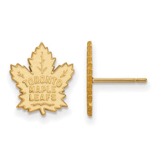 10k Gold NHL LogoArt Toronto Maple Leafs Small Post Earrings