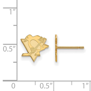 Sterling Silver Gold-plated NHL LogoArt Pittsburgh Penguins Extra Small Post Earrings