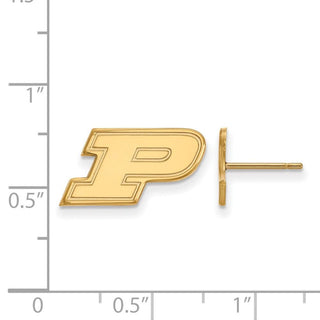 10k Gold LogoArt Purdue University Letter P Extra Small Post Earrings