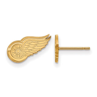 Sterling Silver Gold-plated NHL LogoArt Detroit Red Wings Extra Small Post Earrings