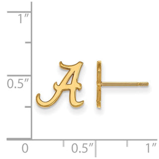 14k Gold LogoArt University of Alabama Letter A Extra Small Post Earrings