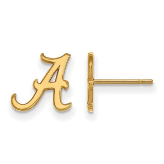 14k Gold LogoArt University of Alabama Letter A Extra Small Post Earrings