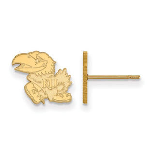 10k Gold LogoArt University of Kansas Jayhawk Extra Small Post Earrings 1Y008UKS