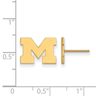 10k Gold LogoArt University of Michigan Letter M Extra Small Post Earrings