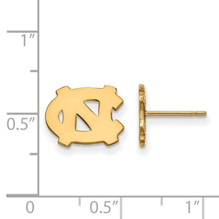10k Gold LogoArt University of North Carolina N-C Extra Small Post Earrings