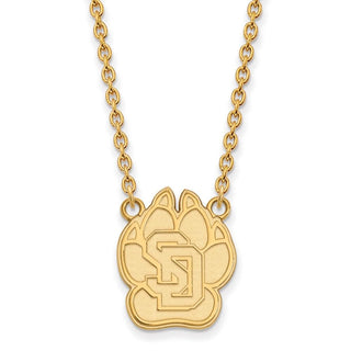 10k Gold LogoArt University of South Dakota Large Pendant 18 inch Necklace 1Y008USD-18