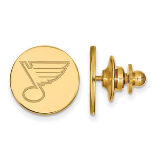 Sterling Silver Gold-plated NHL LogoArt St. Louis Blues Lapel Pin