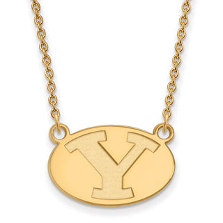14k Gold LogoArt Brigham Young University Letter Y Small Pendant 18 inch Necklace