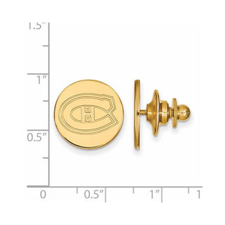 Sterling Silver Gold-plated NHL LogoArt Montreal Canadiens Lapel Pin