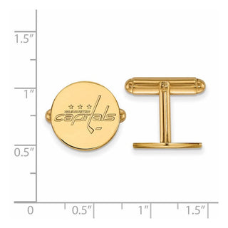 Sterling Silver Gold-plated NHL LogoArt Washington Capitals Cuff Links