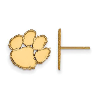 10k Gold LogoArt Clemson University Tiger Paw Small Post Earrings