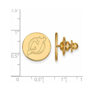 Sterling Silver Gold-plated NHL LogoArt New Jersey Devils Lapel Pin