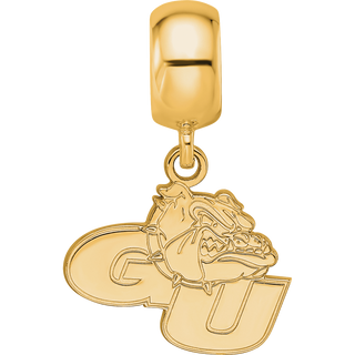 Sterling Silver Gold-plated LogoArt Gonzaga University G-U Bulldog Small Dangle Bead Charm