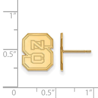 10k Gold LogoArt North Carolina State University N-C-S Small Post Earrings