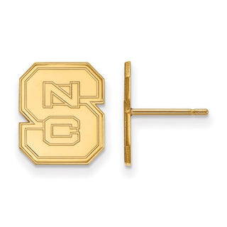 14k Gold LogoArt North Carolina State University N-C-S Small Post Earrings