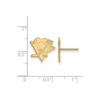 10k Gold NHL LogoArt Pittsburgh Penguins Small Post Earrings
