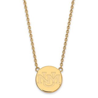 10k Gold LogoArt University of New Mexico Large Pendant 18 inch Necklace 1Y009UNM-18