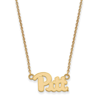 10k Gold LogoArt University of Pittsburgh Small Pendant 18 inch Necklace