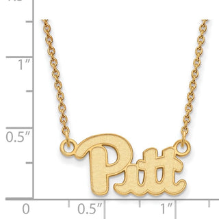 10k Gold LogoArt University of Pittsburgh Small Pendant 18 inch Necklace